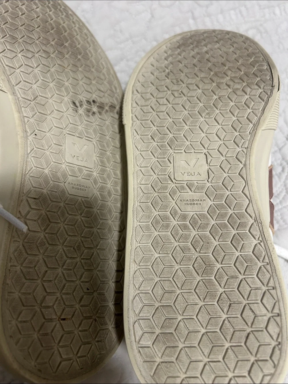 Veja White Sneakers with Brown Logo